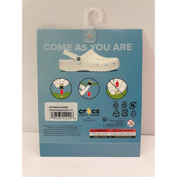 Crocs Shoes Charm 5-Pack - Elevated Silver Sport, Uniquely You Dog Paw Stud - Picture 2 of 3